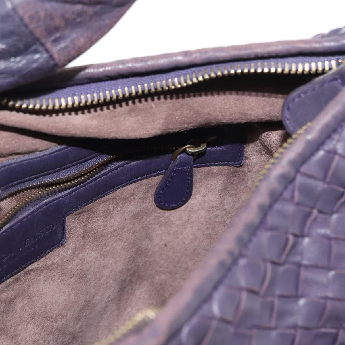 Bottega Veneta Veneta Hobo Pleated Intrecciato Nappa, PURPLE, LEATHER, Shoulder bag