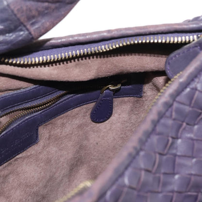Bottega Veneta Veneta Hobo Pleated Intrecciato Nappa, PURPLE, LEATHER, Shoulder bag