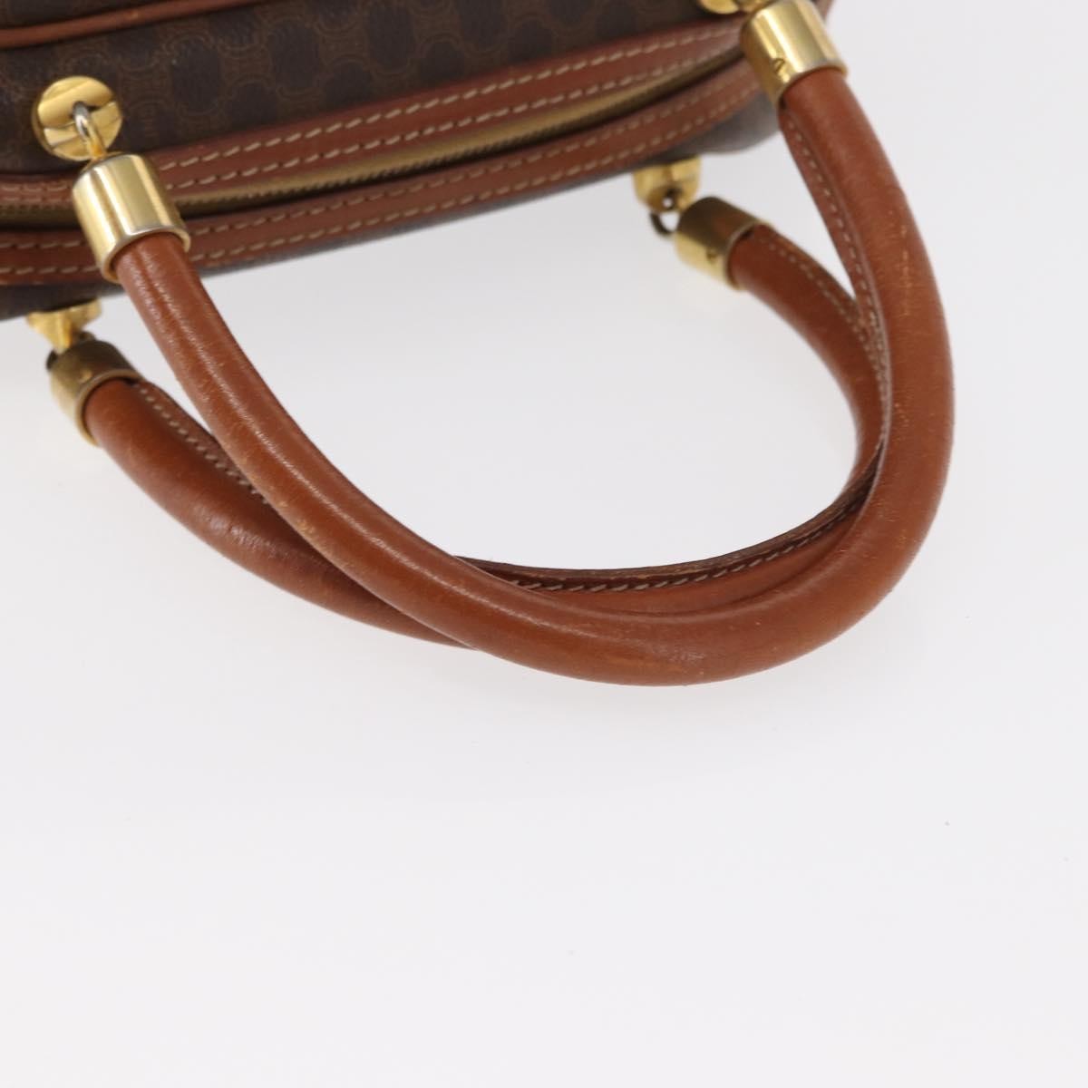 Celine Vintage Macadam Handbag Canvas and Leather, BROWN, CANVAS, Handbag