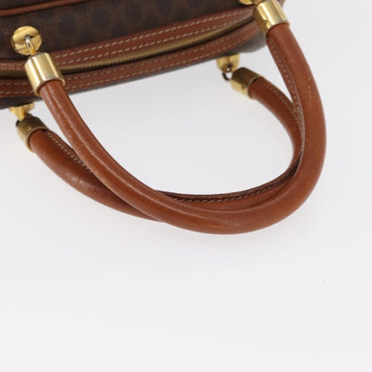 Celine Vintage Macadam Handbag Canvas and Leather, BROWN, CANVAS, Handbag