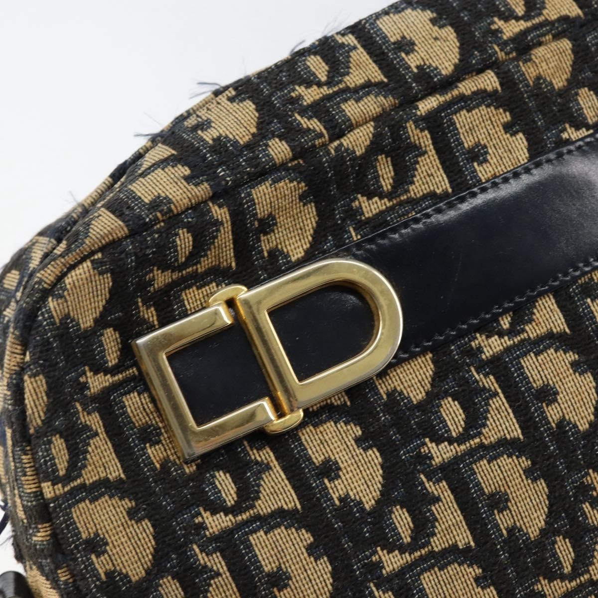 Christian Dior Vintage CD trotter Shoulder bag Canvas, NAVY, CANVAS, Shoulder bag