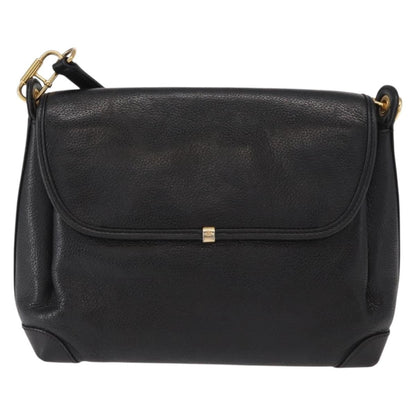 Gucci Vintage Flap Shoulder Bag Leather, BLACK, LEATHER, Shoulder bag