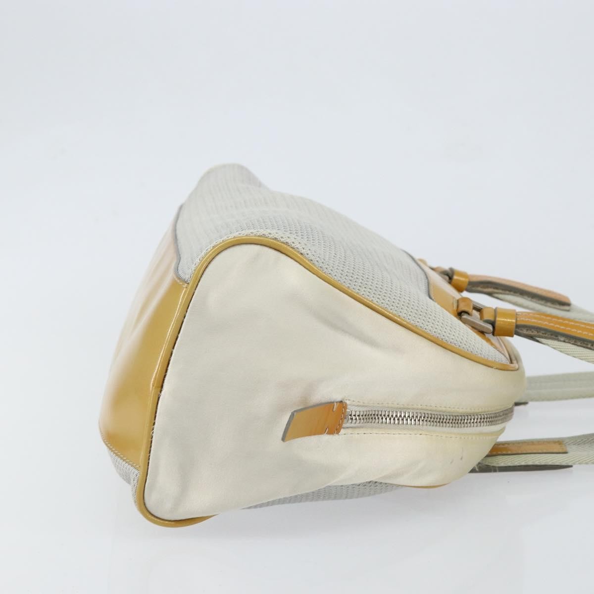 Prada Vintage Zip Handbag Tessuto, Silver, Nylon, Handbag