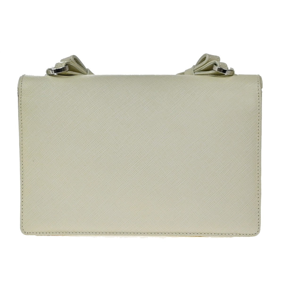 Salvatore Ferragamo Gancini Shoulder Bag Leather, WHITE, LEATHER, Shoulder bag