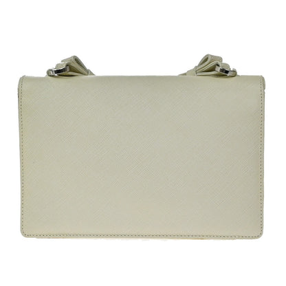 Salvatore Ferragamo Gancini Shoulder Bag Leather, WHITE, LEATHER, Shoulder bag