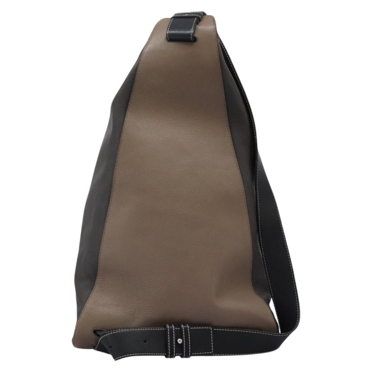 Loewe Anton Sling Bag Leather, Gray, Leather, Backpack