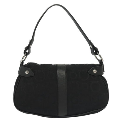 Salvatore Ferragamo Gancini handbag Canvas, BLACK, CANVAS, Handbag