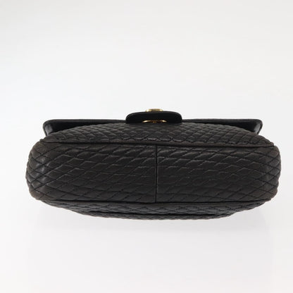 Bally Vintage Chain Shoulder Bag Quilted Leather, BLACK, LEATHER, Shoulder bag