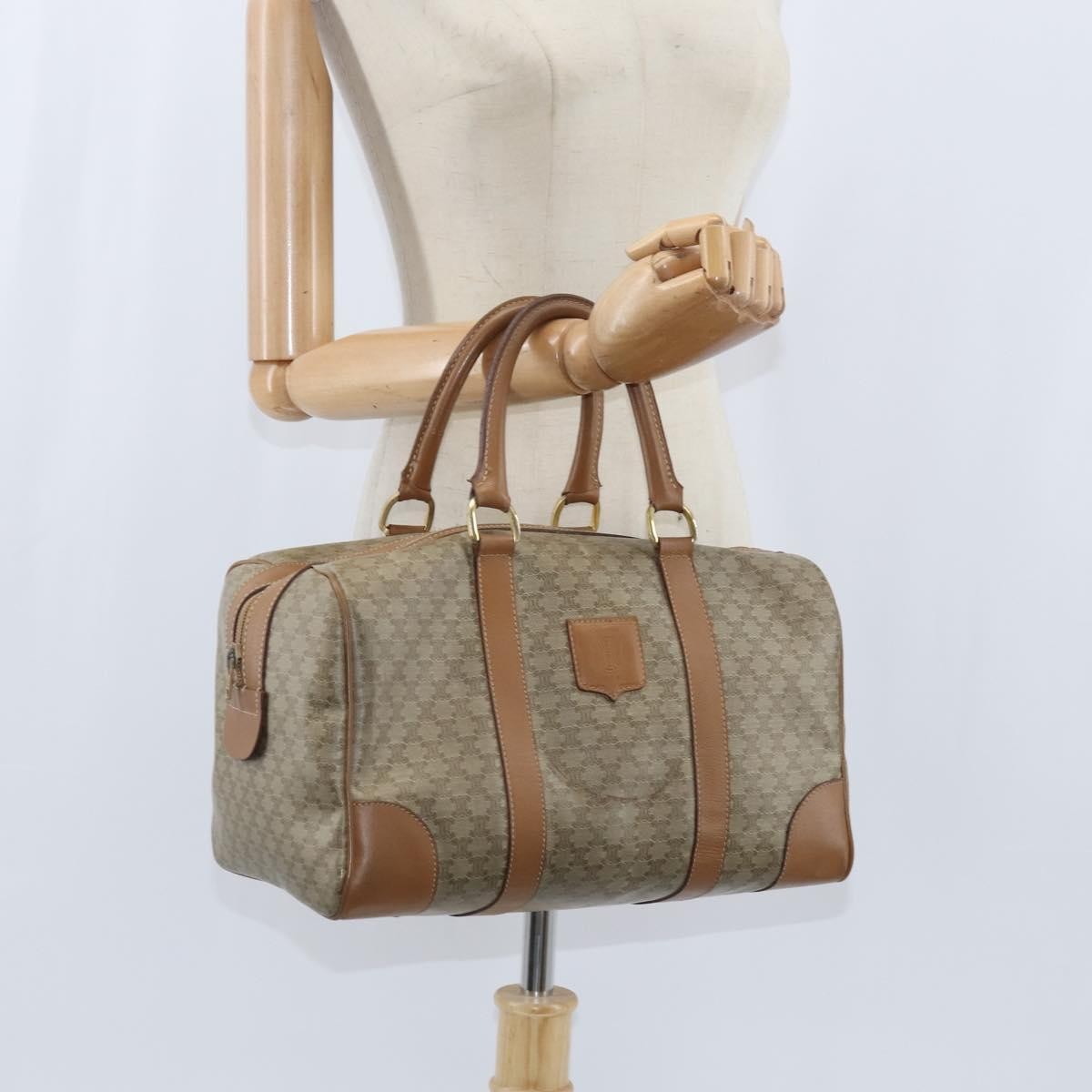 Celine Vintage Macadam Boston bag Canvas, BEIGE, CANVAS, Travel bag