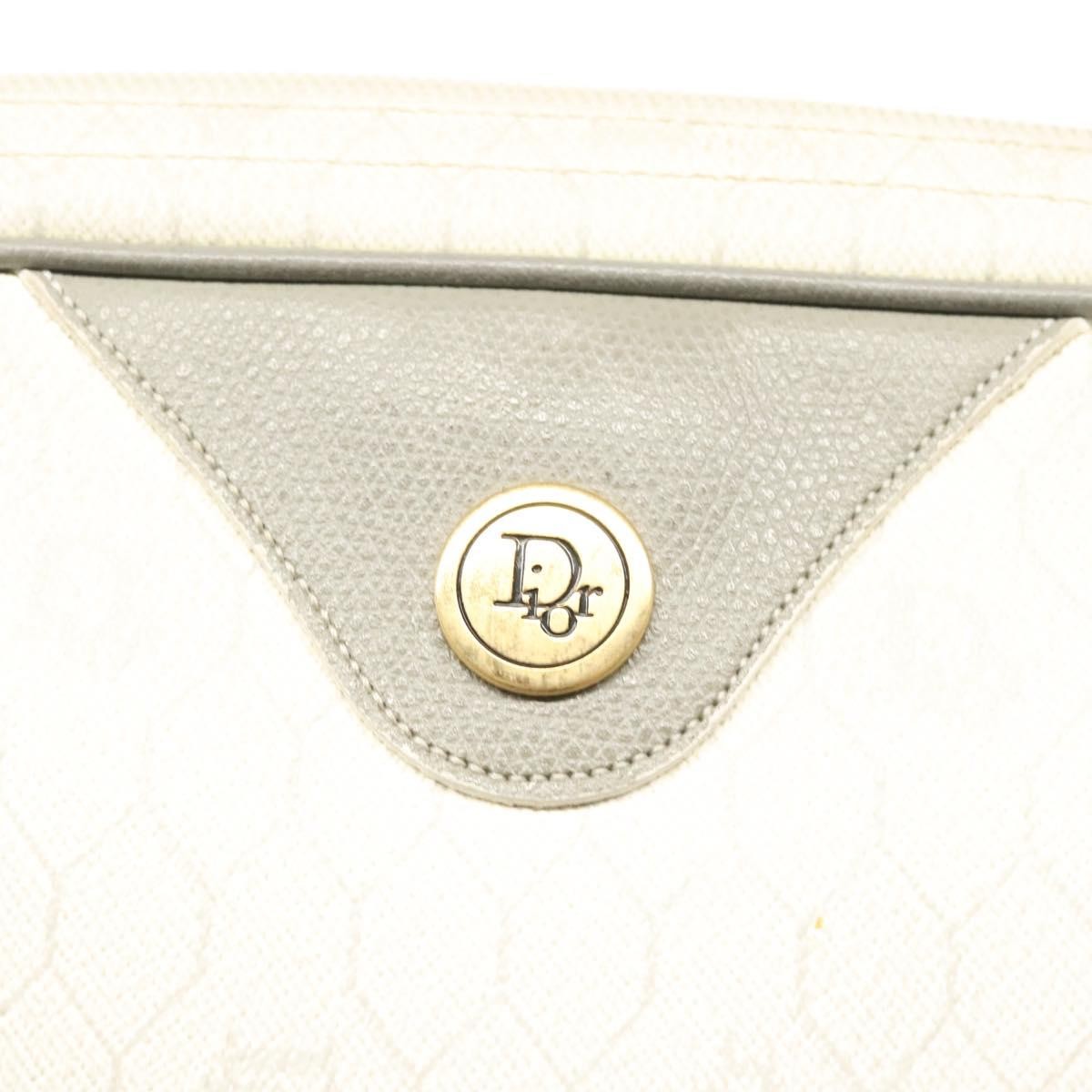 Christian Dior Vintage Honeycomb Shoulder Bag Canvas, WHITE, CANVAS, Shoulder bag