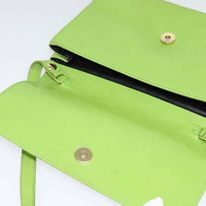 Celine Flap Shoulder Bag Leather, GREEN, LEATHER, Shoulder bag