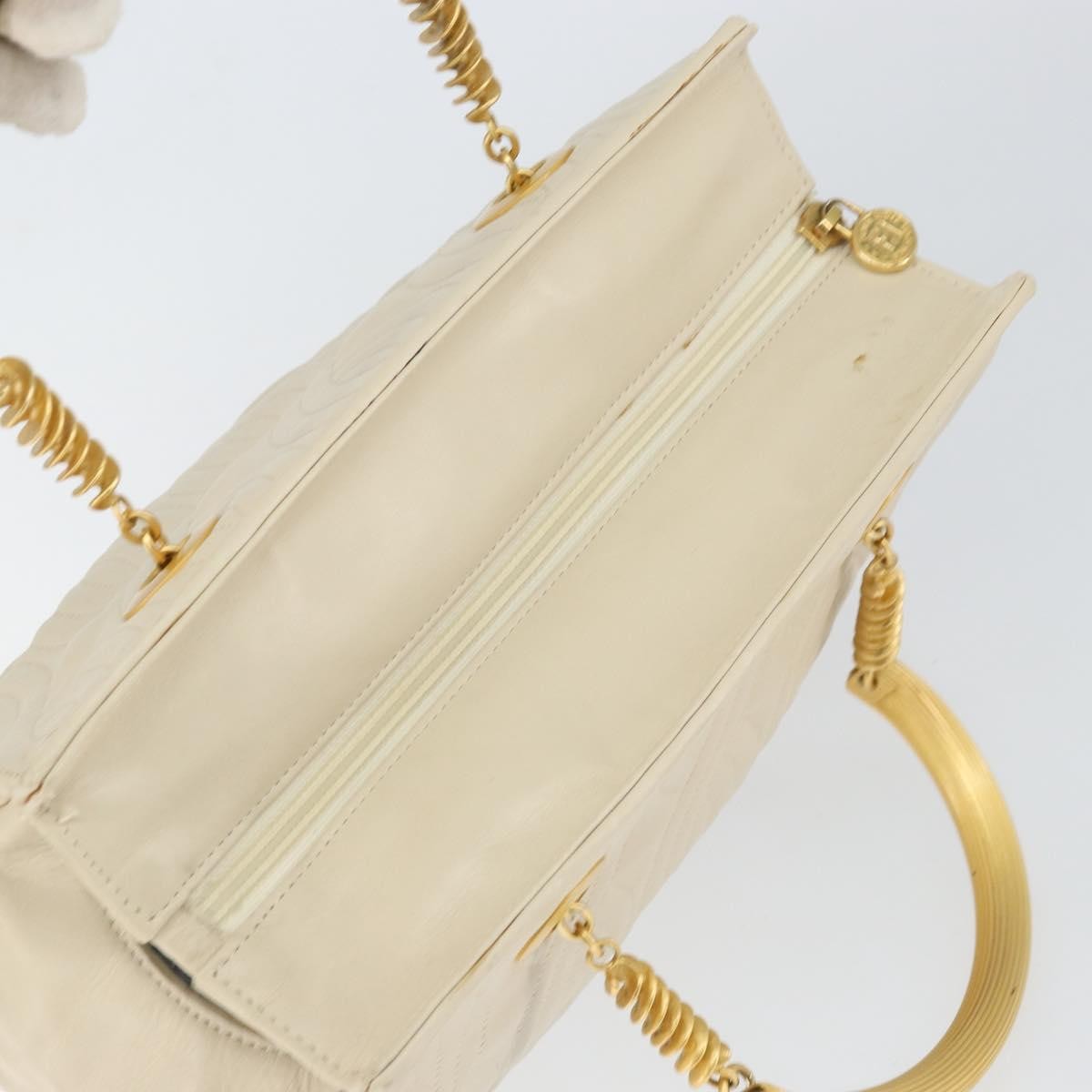 Fendi Wave Stitch Handbag Leather, BEIGE, LEATHER, Handbag