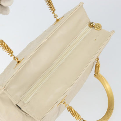 Fendi Wave Stitch Handbag Leather, BEIGE, LEATHER, Handbag