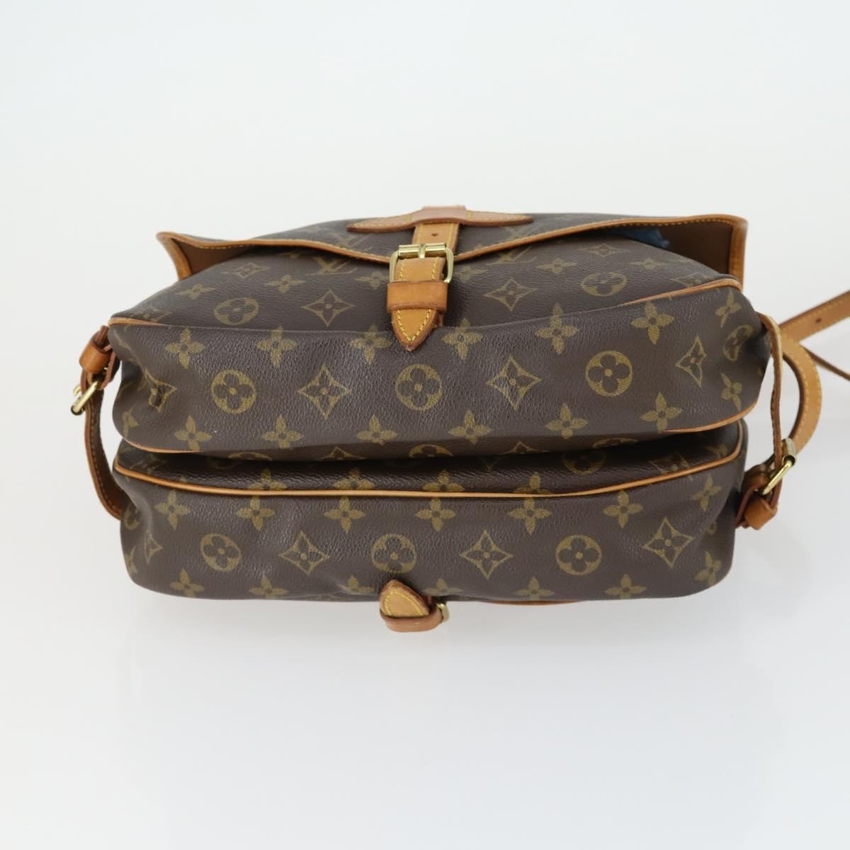 Louis Vuitton Saumur Handbag Monogram Canvas, BROWN, CANVAS, Shoulder bag