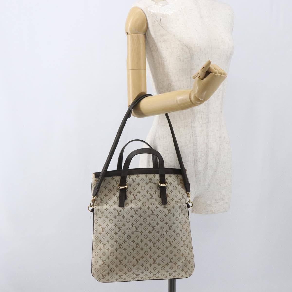 Louis Vuitton Francoise handbag Mini lin, KHAKI, CANVAS, Tote bag