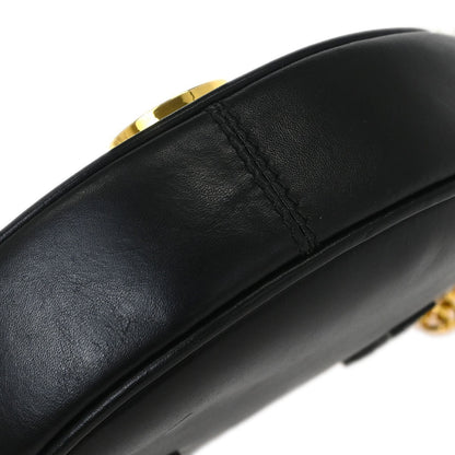 Salvatore Ferragamo Gancini Shoulder Bag Leather, BLACK, LEATHER, Shoulder bag