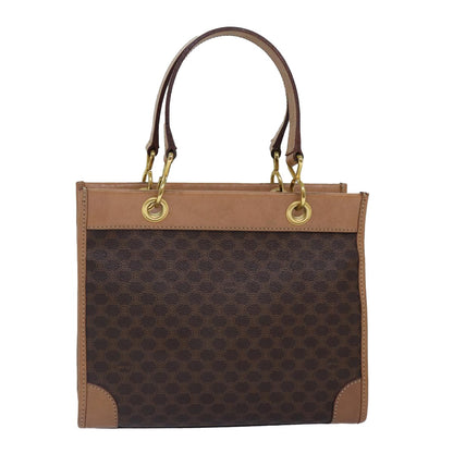 Celine Vintage Macadam Handbag Canvas and Leather, Brown, Canvas, Handbag