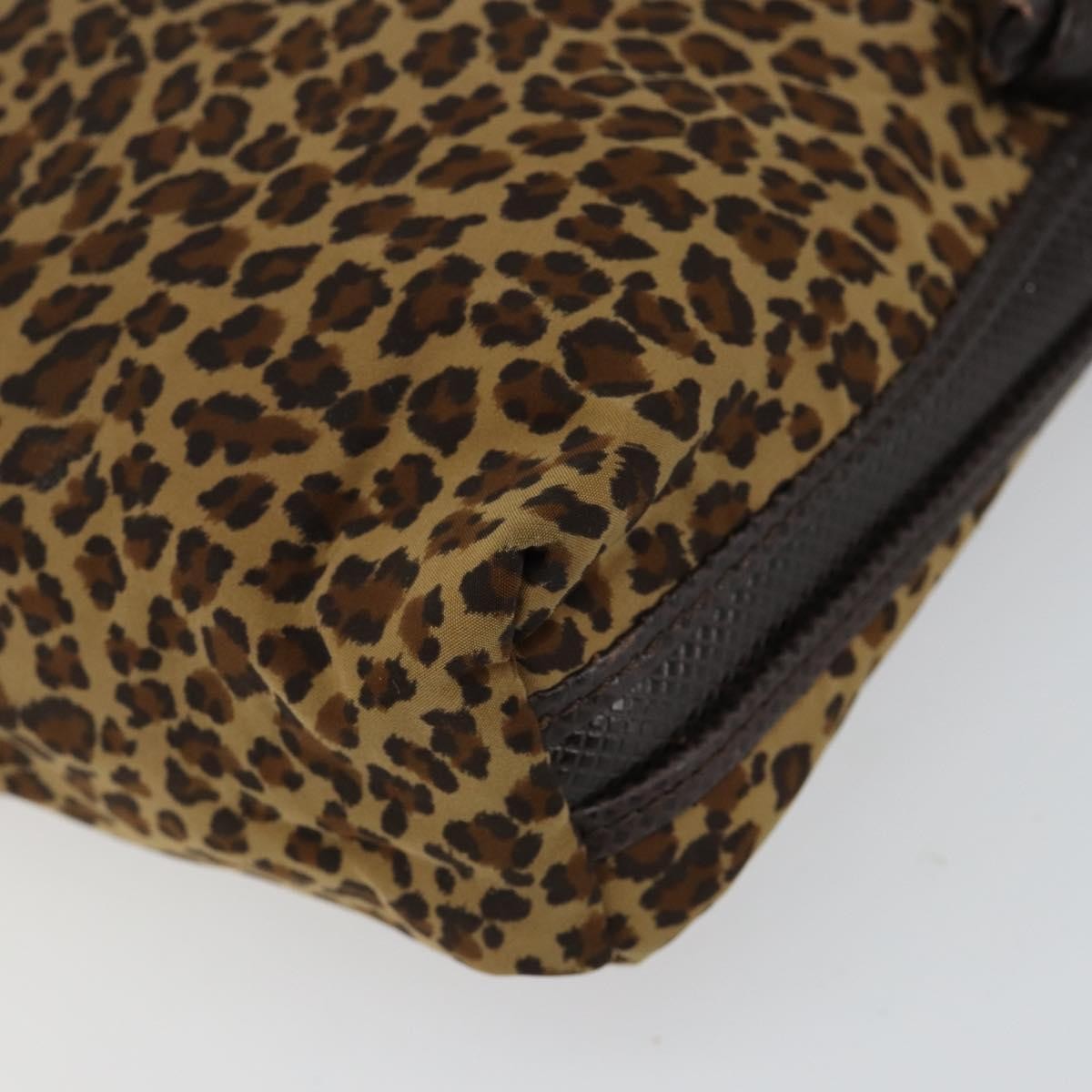 Bottega Veneta Vintage Shoulder Bag Leopard Print, BROWN, NYLON, Shoulder bag