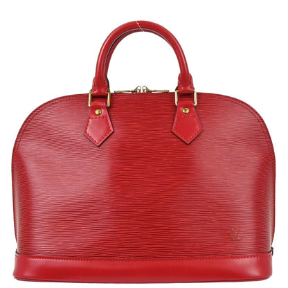 Louis Vuitton Alma Handbag Epi Leather, Red, Leather, Handbag
