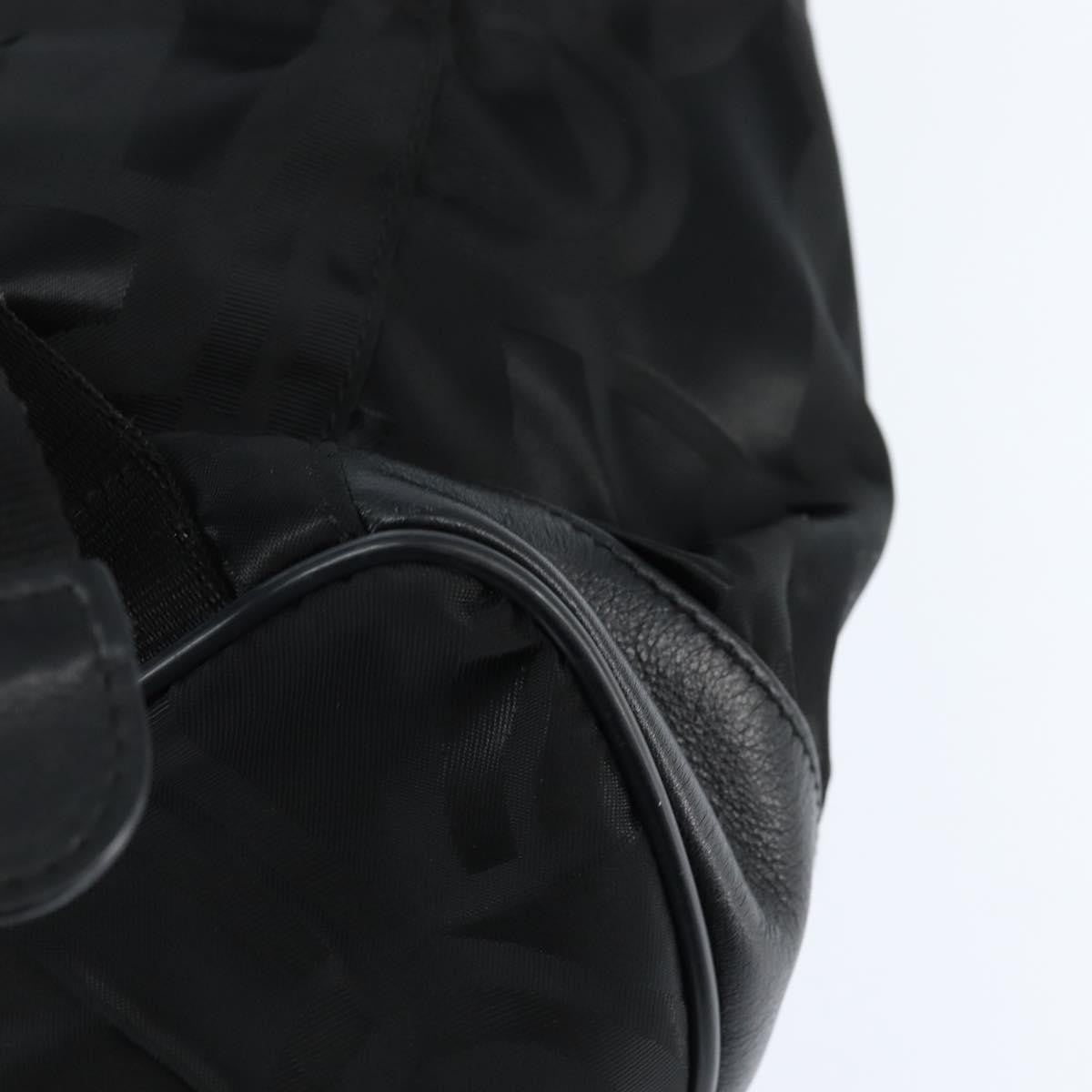 Salvatore Ferragamo Flap Buckle Backpack Printed Neoprene, Black, Nylon, Backpack