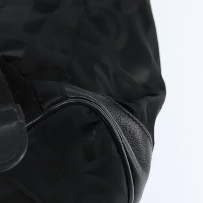 Salvatore Ferragamo Flap Buckle Backpack Printed Neoprene, Black, Nylon, Backpack