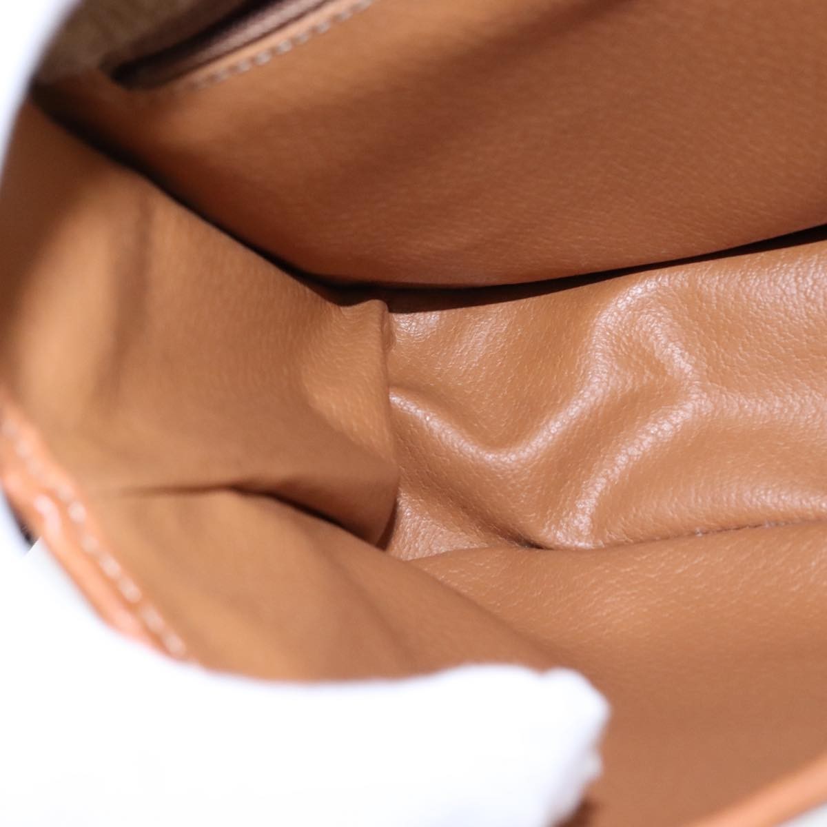 Celine Vintage Macadam Circle Logo Shoulder Bag Canvas and Leather, Beige, Canvas, Shoulder Bag