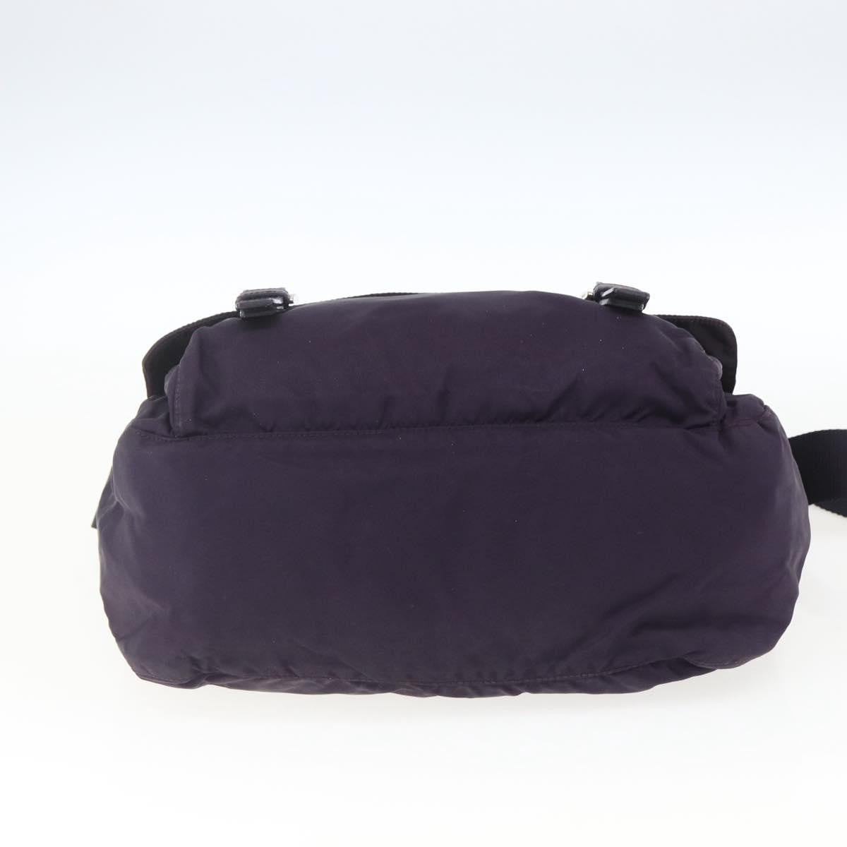 Prada Double Buckle Flap Messenger Bag Tessuto, PURPLE, NYLON, Shoulder bag