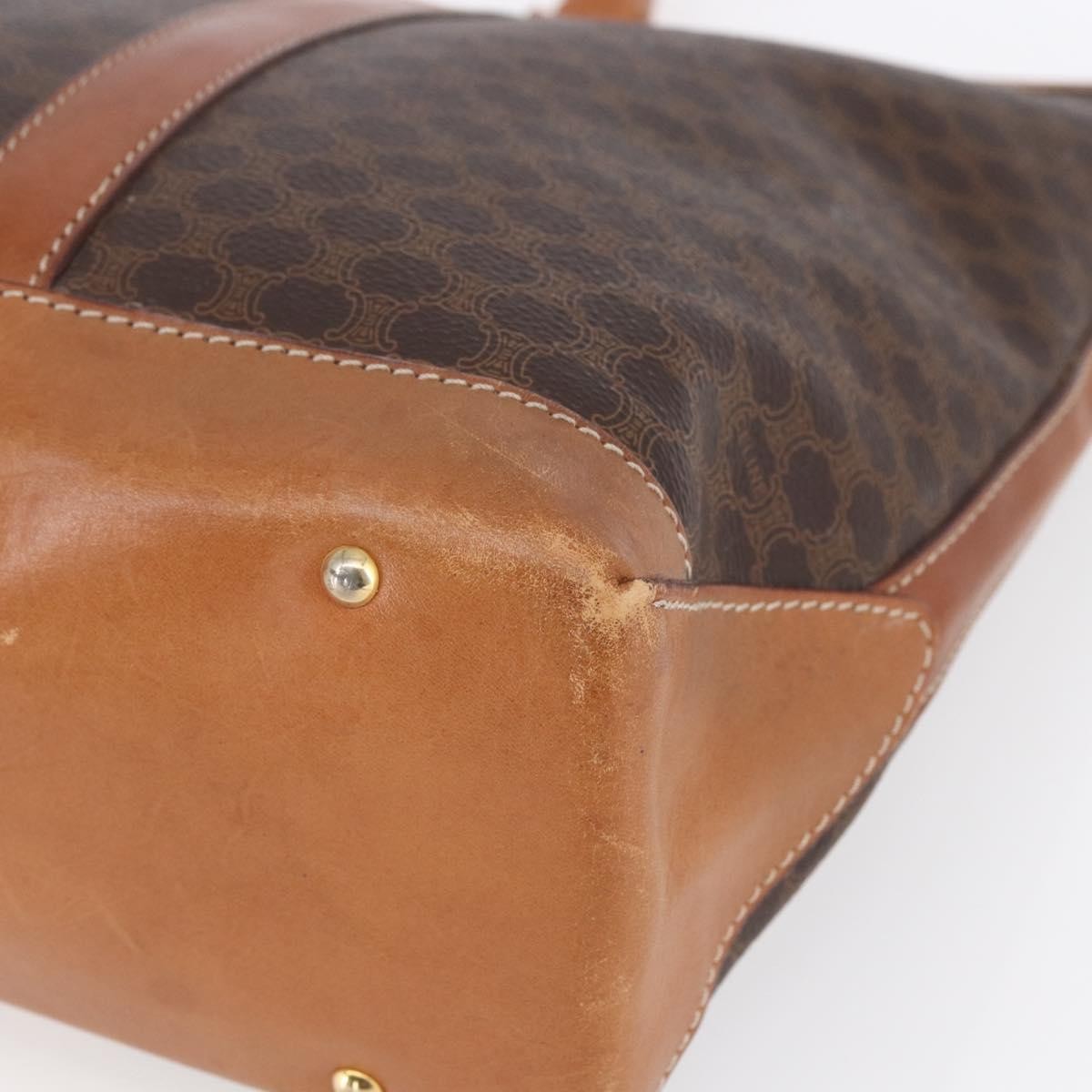Celine Vintage Macadam Tote bag Canvas, BROWN, PVC, Tote bag