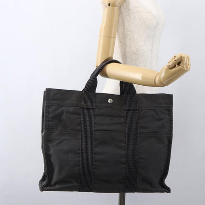 Hermes Fourre-tout Herline Canvas, GRAY, CANVAS, Tote bag