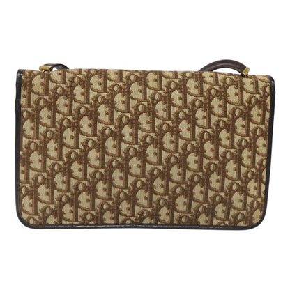 Christian Dior Vintage Trotter Flap Shoulder Bag Canvas, BROWN, CANVAS, Shoulder bag
