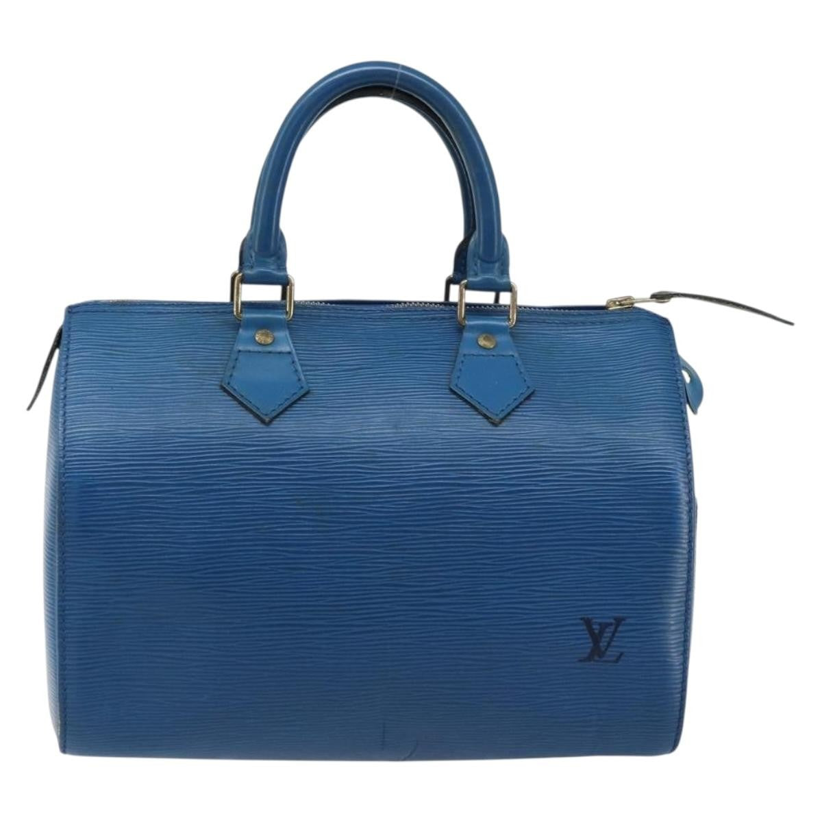 Louis Vuitton Speedy Handbag Epi Leather, BLUE, LEATHER, Handbag