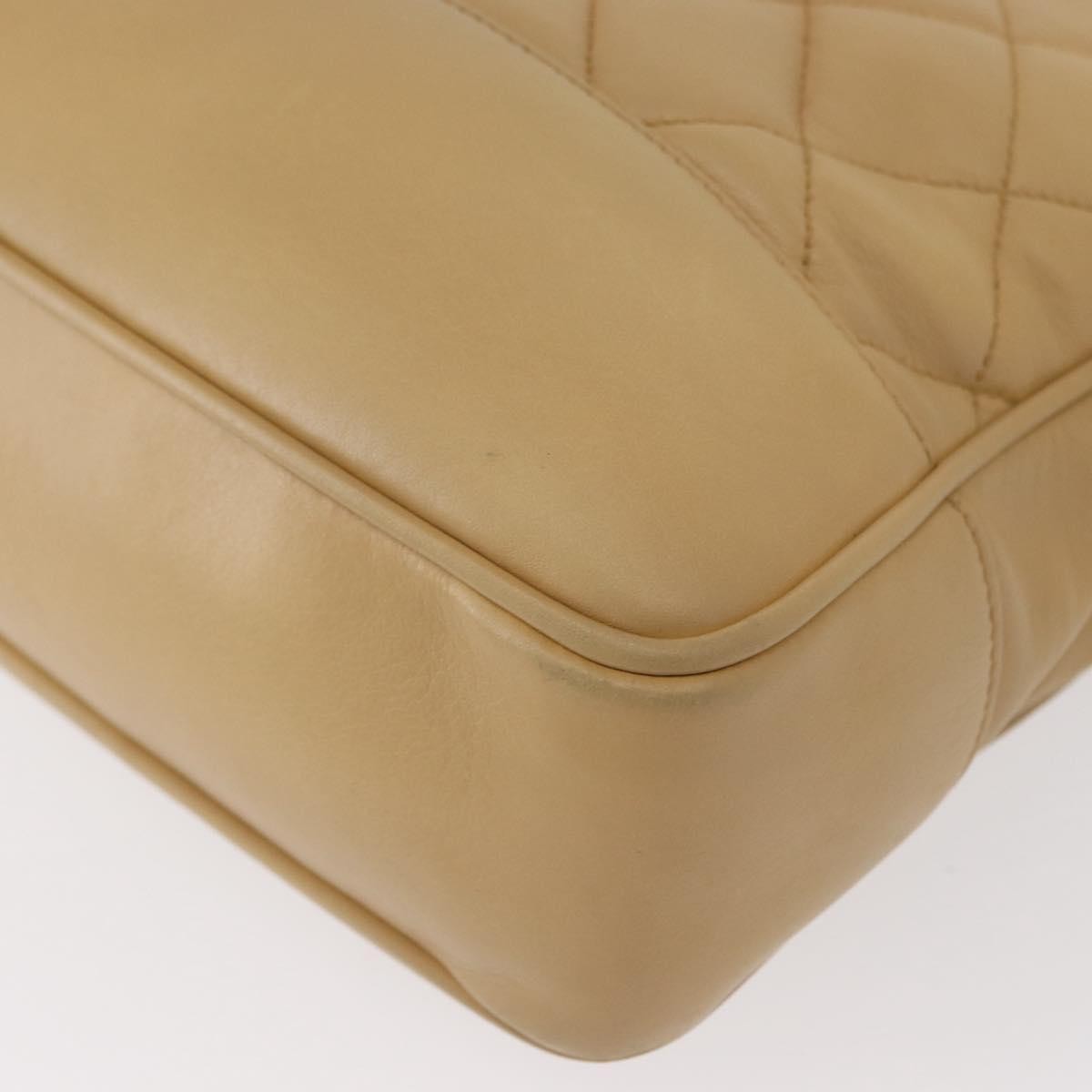 Chanel Expandable Zip Around Tote Quilted Leather, BEIGE, LEATHER, Shoulder bag