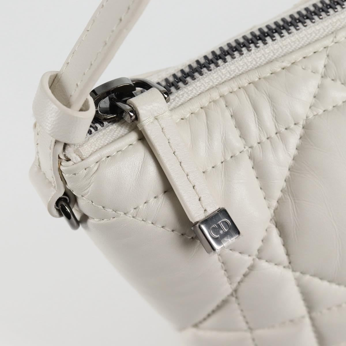 Christian Dior DiorTravel Nomad Pouch Macrocannage Quilt Calfskin, WHITE, LEATHER, Clutche & pouche