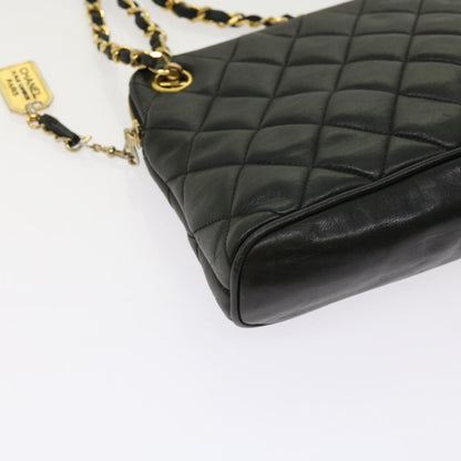 Chanel Chain Shoulder Bag Matelasse, BLACK, LEATHER, Shoulder bag