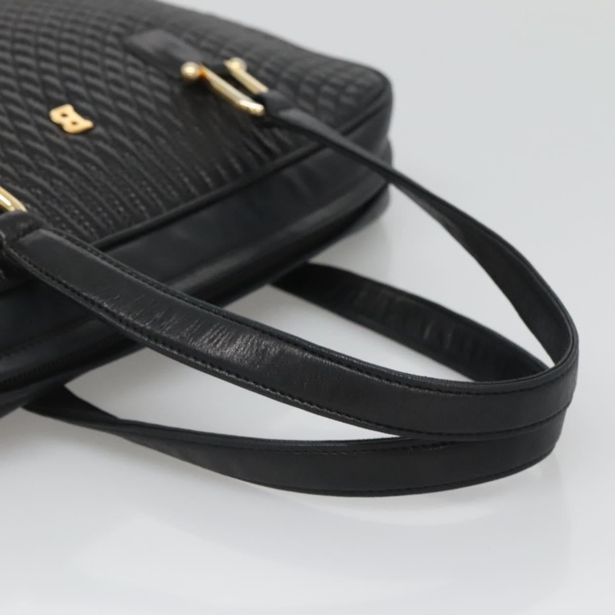 Bally Vintage Handbag Quilted Leather, Black, Leather, Handbag