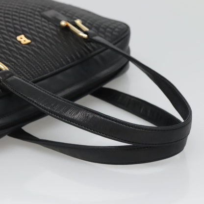 Bally Vintage Handbag Quilted Leather, Black, Leather, Handbag