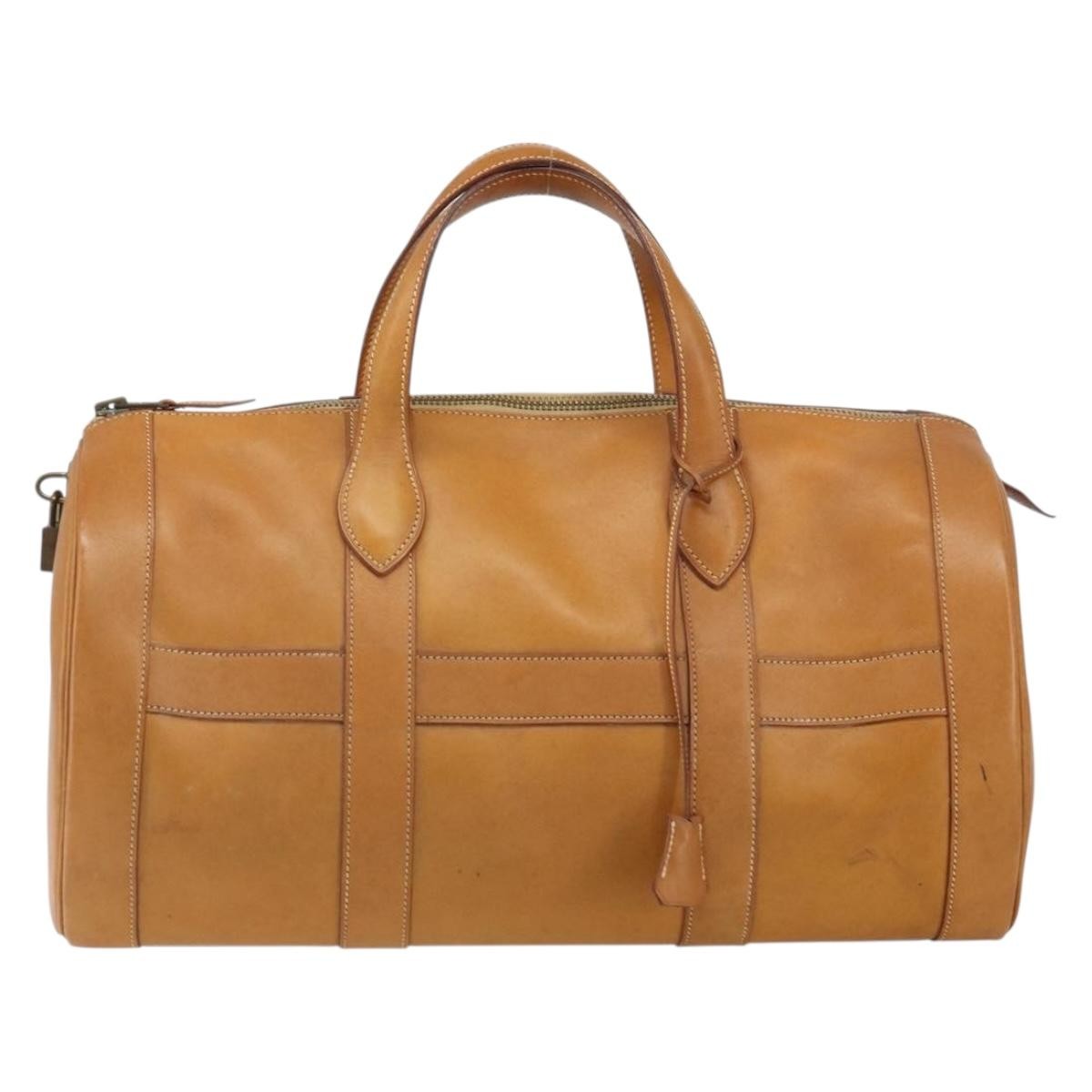 Hermes Vintage Convertible Boston Bag Leather, BROWN, LEATHER, Travel bag