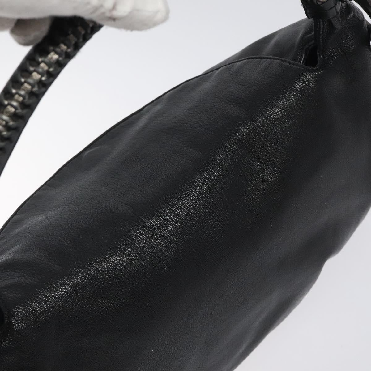 Salvatore Ferragamo Gancini handbag Leather, BLACK, LEATHER, Handbag