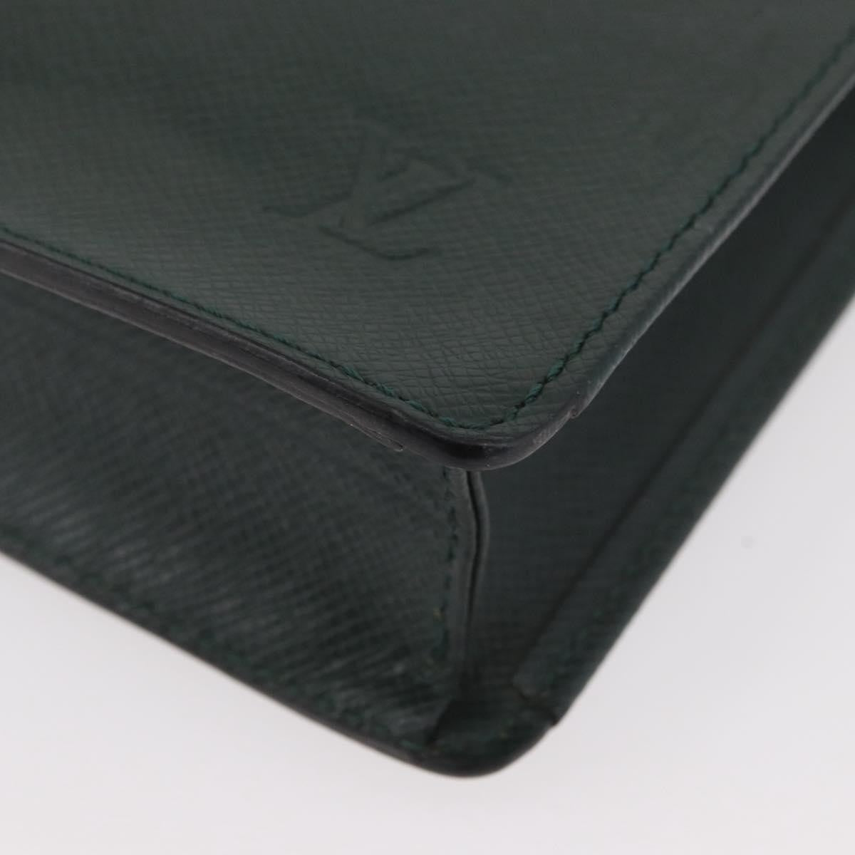 Louis Vuitton Serviette Kourad Briefcase Taiga Leather, Green, Leather, Handbag