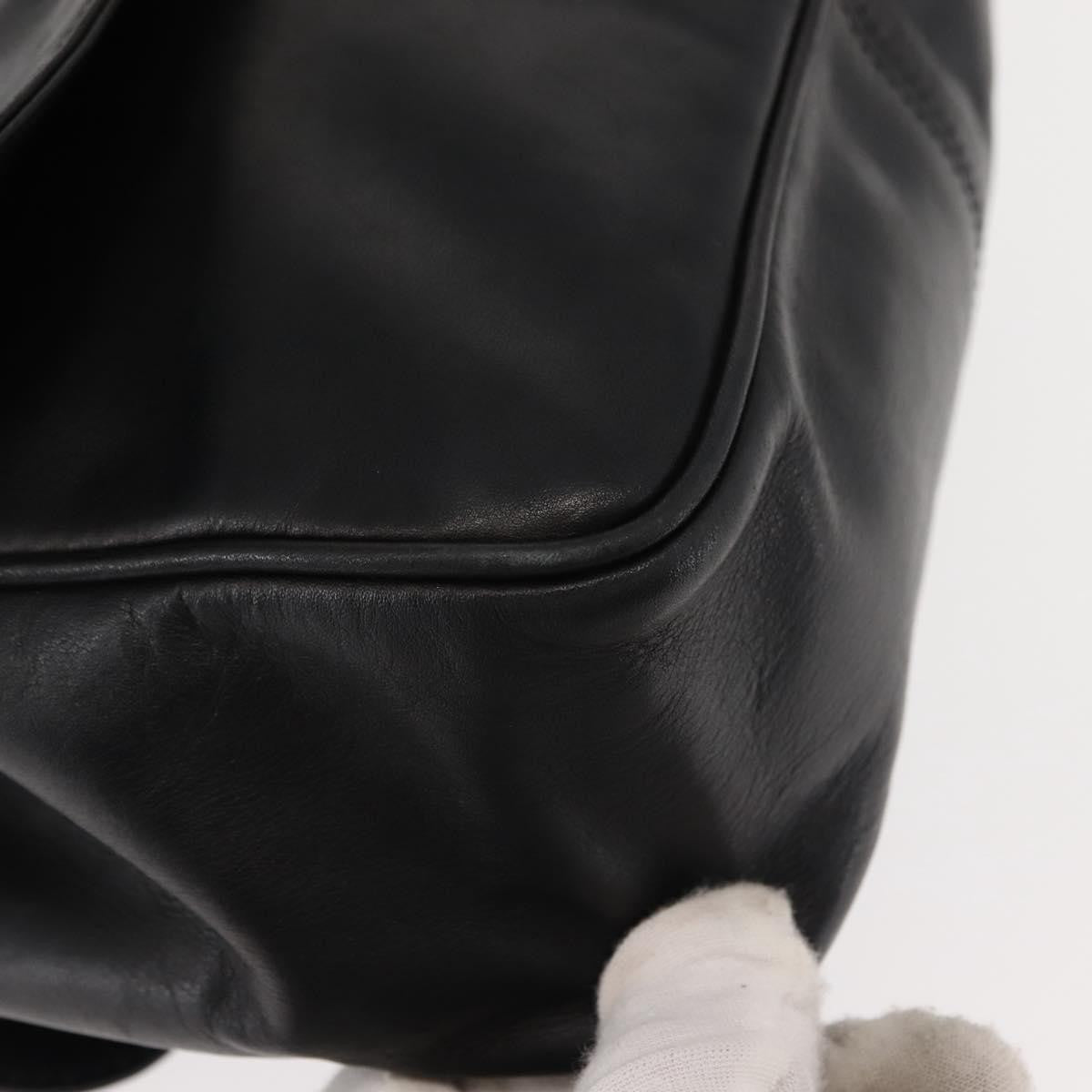 Celine Circle logo Leather, BLACK, LEATHER, Shoulder bag