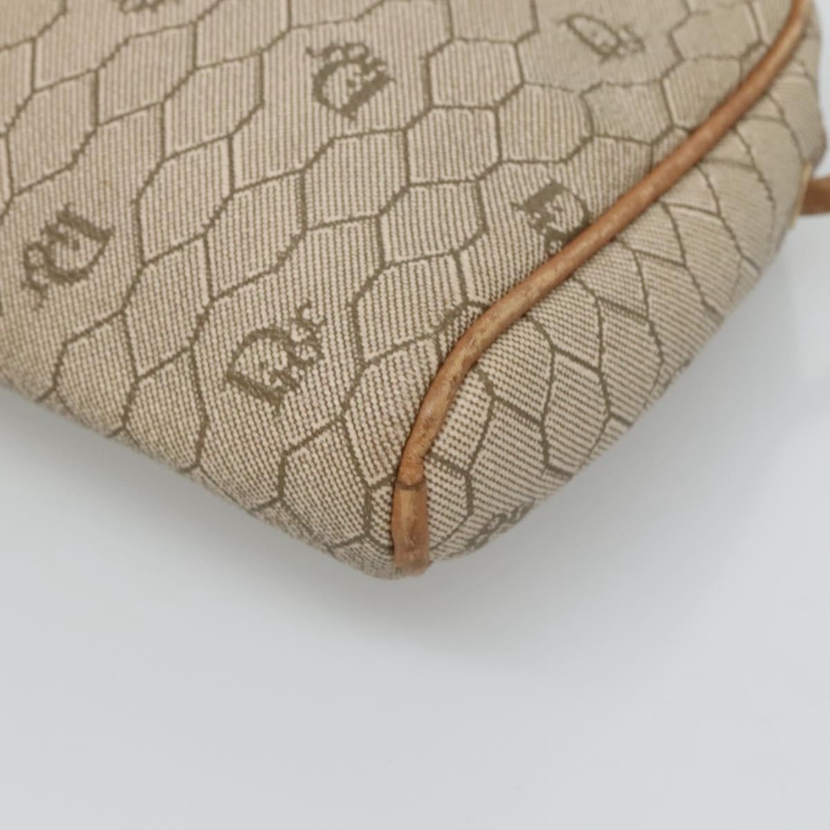 Christian Dior Vintage Honeycomb Shoulder Bag Canvas, BEIGE, CANVAS, Shoulder bag