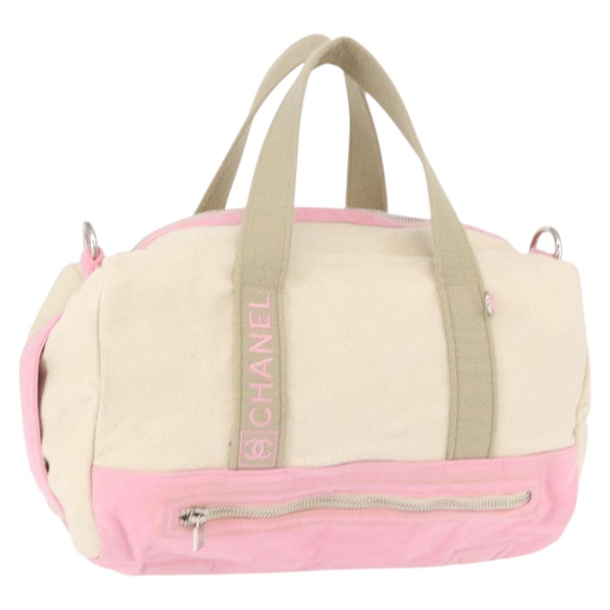 Chanel Sport Line Boston Ba Canvas, PINK, CANVAS, Travel bag