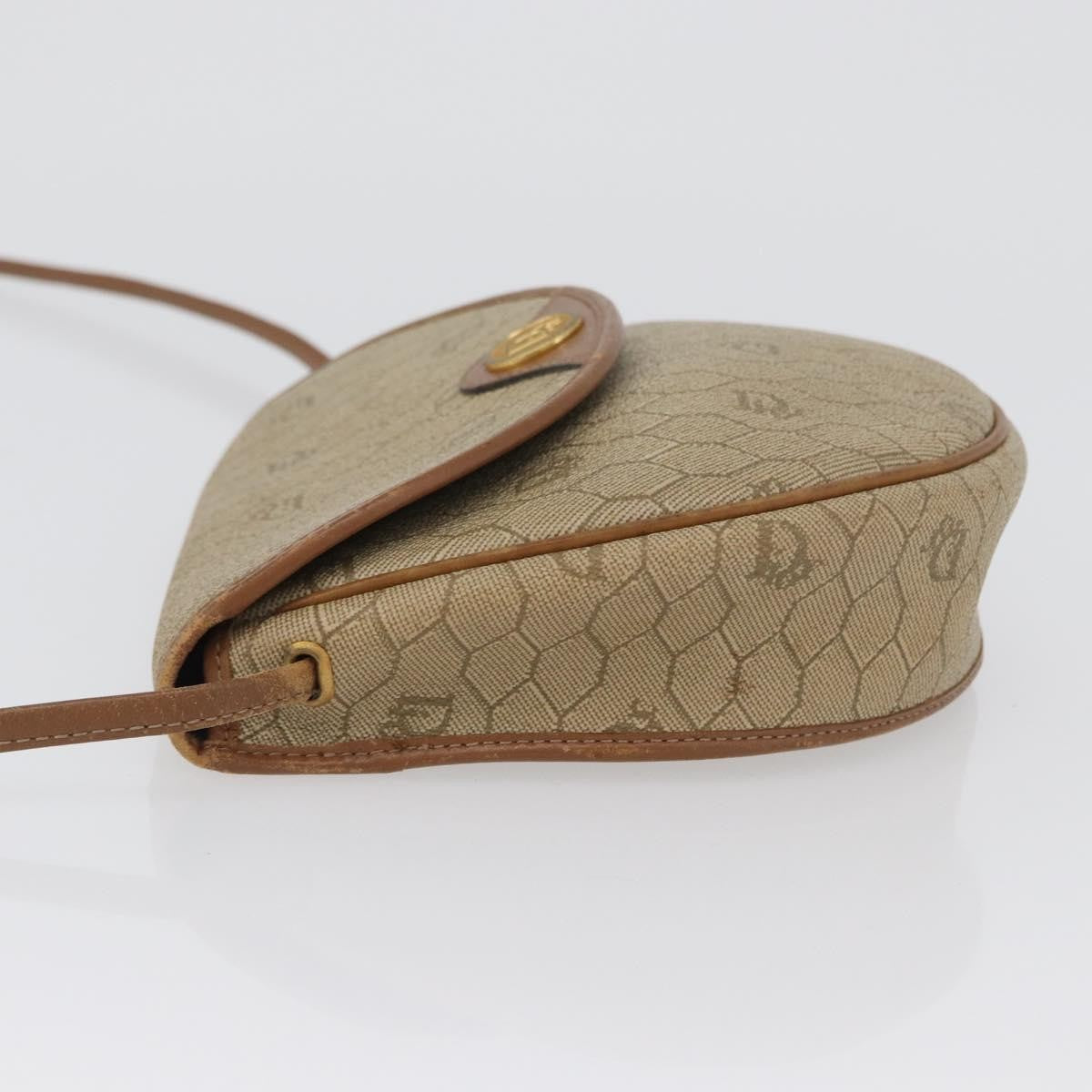 Christian Dior Vintage Honeycomb Flap Crossbody Bag Canvas and Leather, BEIGE, CANVAS, Shoulder bag