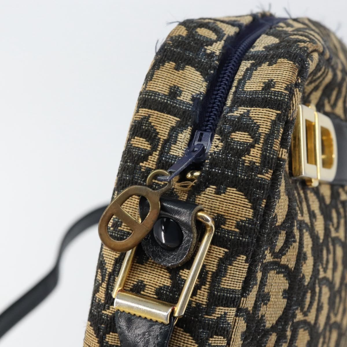 Christian Dior Vintage CD trotter Shoulder bag Canvas, NAVY, CANVAS, Shoulder bag