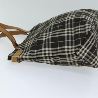 Burberry Nova Check Blue Label Nylon, Brown, Nylon, Tote Bag