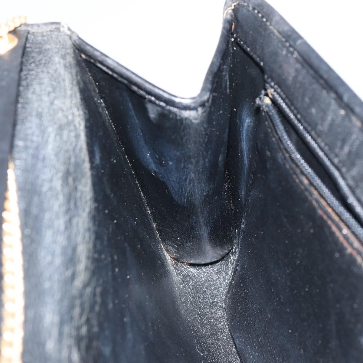 Christian Dior Vintage Chain Flap Shoulder Bag Diorissimo Canvas, BLACK, CANVAS, Shoulder bag