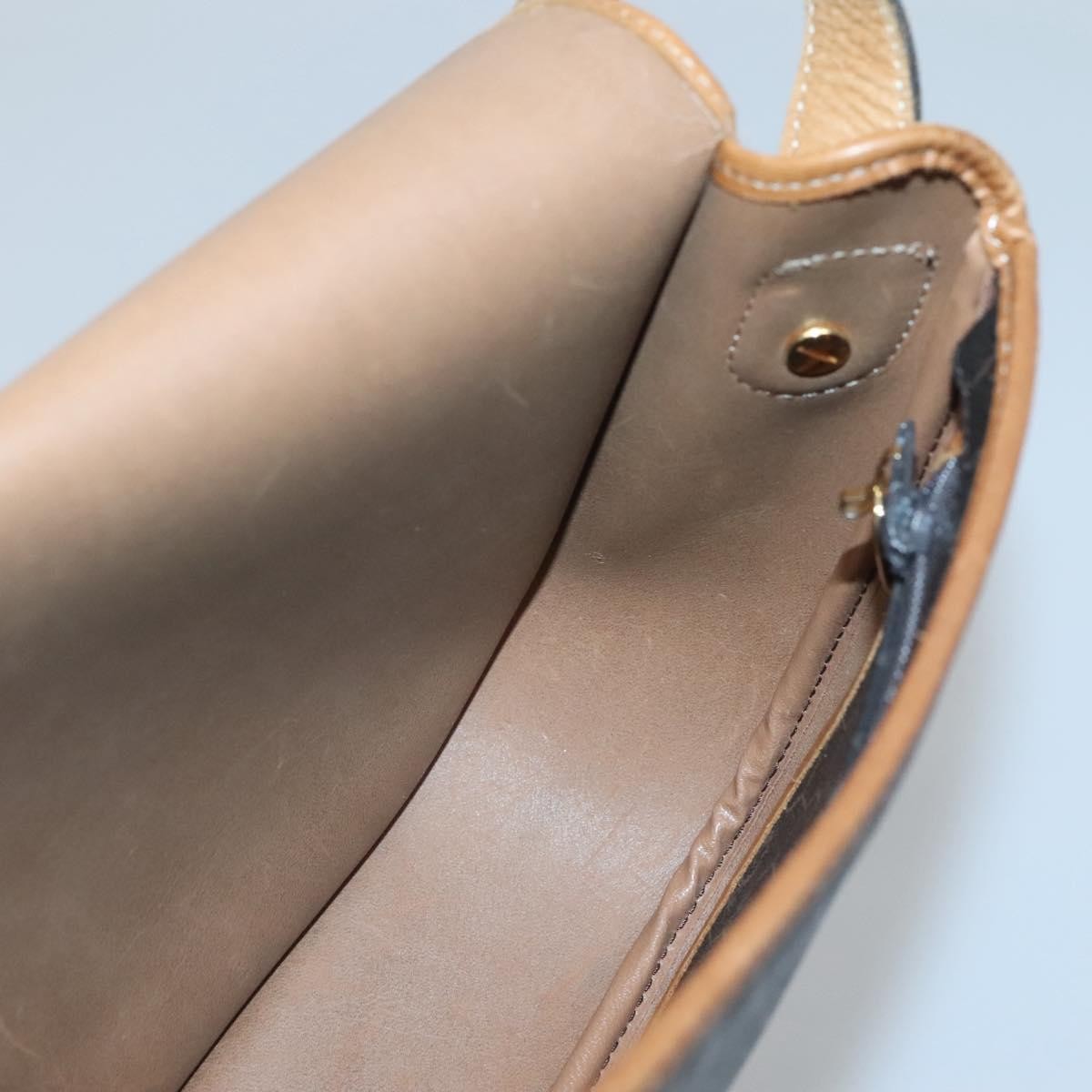 Christian Dior Vintage Honeycomb Flap Crossbody Bag Coated Canvas, BLACK, CANVAS, Crossbody bag