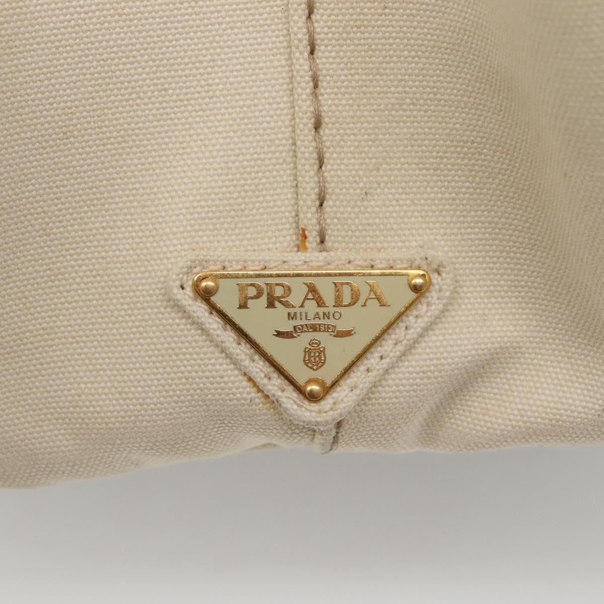 Prada Canapa Tote Canvas, White, Canvas, Tote Bag
