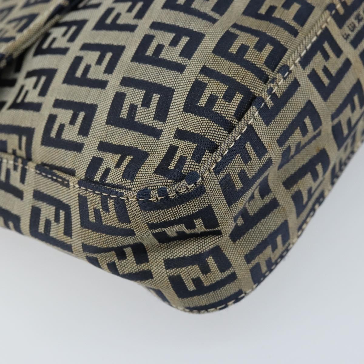 Fendi Mamma Baguette Shoulder Bag Canvas, NAVY, CANVAS, Shoulder bag