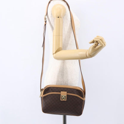 Celine Macadam Shoulder Bag PVC Leather, BROWN, PVC, Shoulder bag